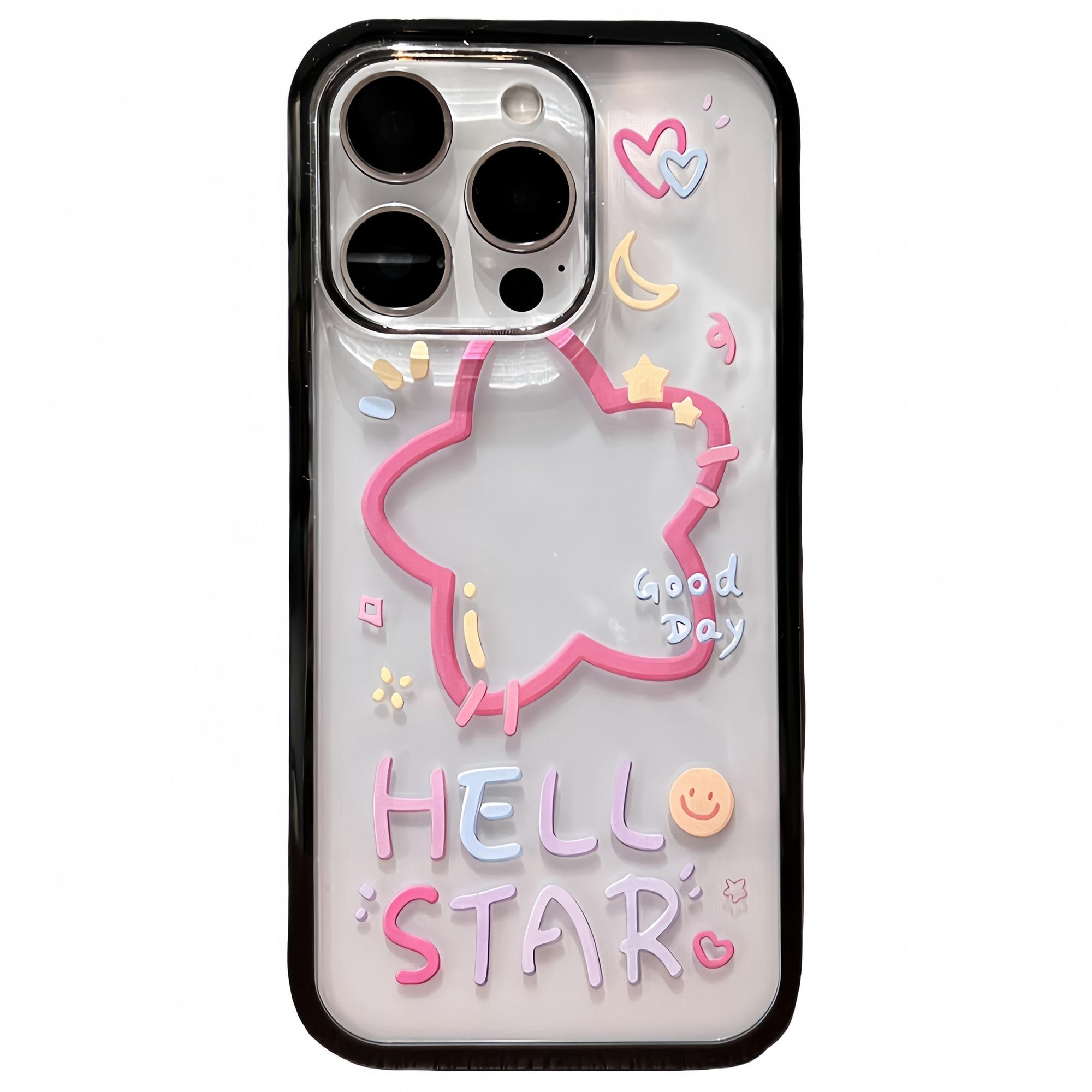 

For iPhone 16 Pro Max Case Pattern Printing TPU+Acrylic Phone Cover Star