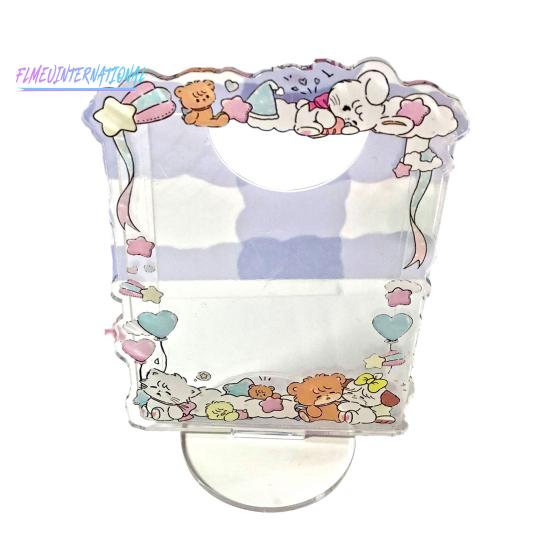 Skiltstativ Ornament - Akryl med uregelmessig bølgekant, Omgivende blomstermønster, 3-tommers album fotokortstativ, Husholdningsbruk