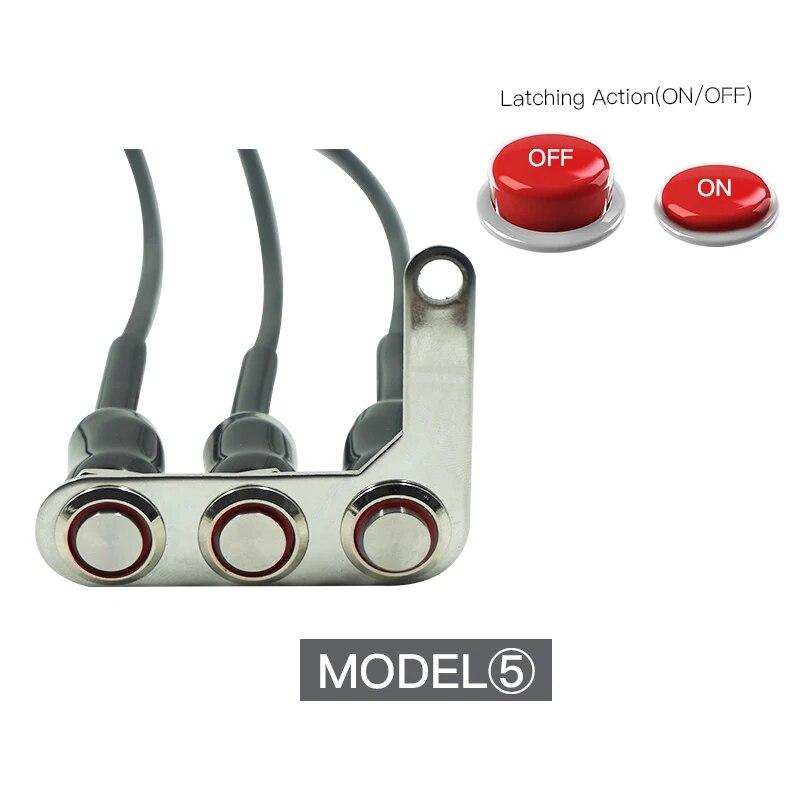 DC12V Stainless Steel Motorcycle Switch ON-OFF Handlebar Adjustable Mount Waterproof Switches Button LED Waterproof Headlight