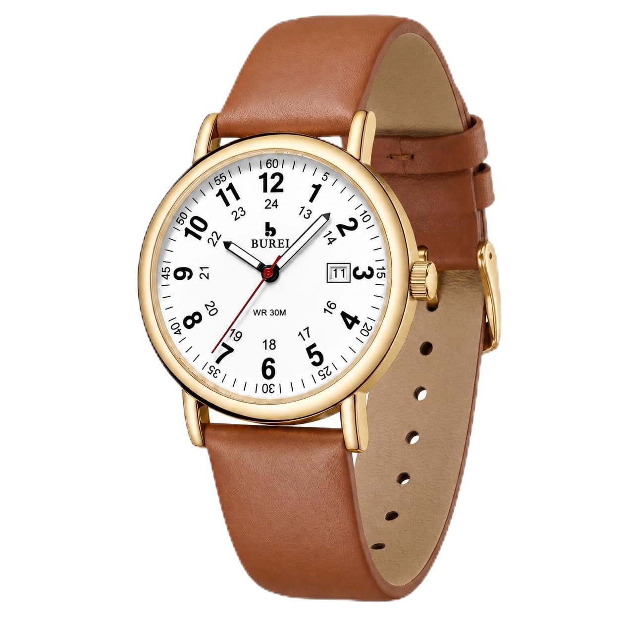 BUREI Japanese Quartz Water Date Luminous