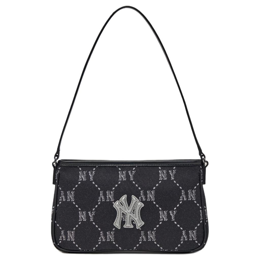 MLB 26 Spring Collection New York Yankees Diamond Flower Faux Leather Polyester Handbag Shoulder Bag Mini Unisex handbags Black 3ABQMJ16N-50BKS