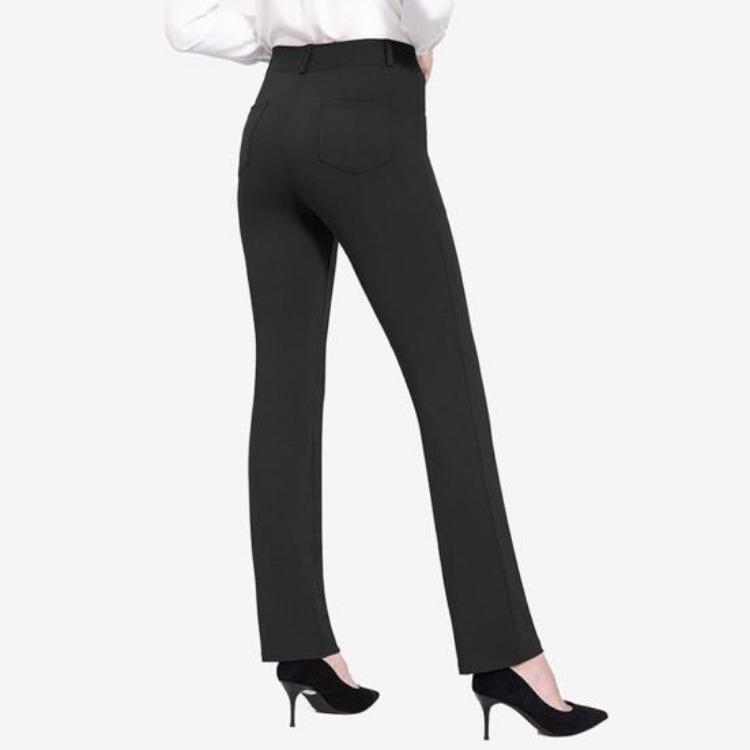 Elastische High-Waist-Schlaghose für Damen, einfarbig, leichte Freizeit Hose mit Taschen