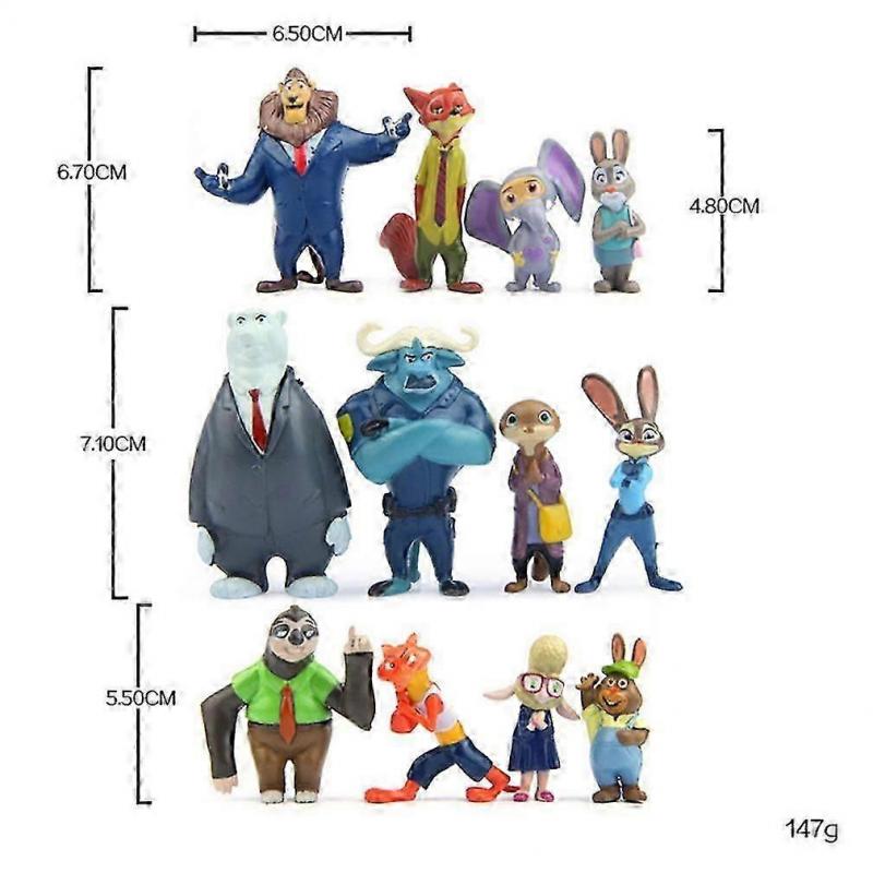12pcs Zootopia Nick Wilde Judy Hopps Figure Toy