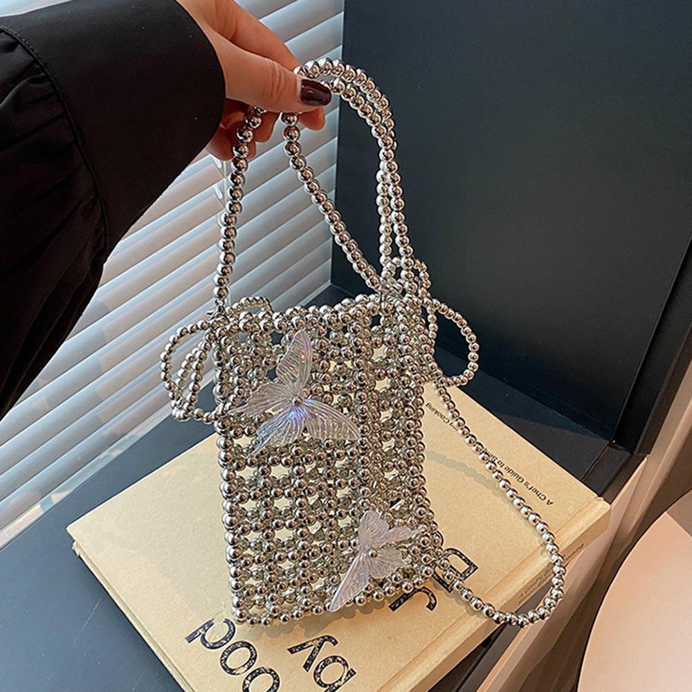 Shiny Crossbody Phone Pouch Acrylic Storage Bag Bohemian Mini Square Bag  Summer