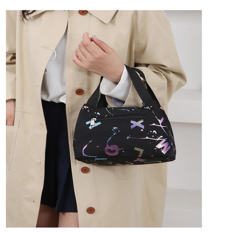 1Pc Trend Printing Women's Handbag, Commuting To Work, Large-capacity Storage, Bento Bag, Portable Small Mommy Bag When Going Out