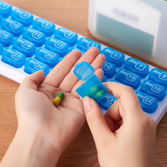 Monthly Pill Organizer 31 Day Portable Travel Pill Box with Numbered Compartments Easy Open Pill Case for Daily Pills And Supplement
