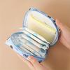 Cute Cartoon Girl Sanitary Napkin Storage Bag Portable Travel Pouch Large Capacity Sanitary Pad Organizer Travel Cosmetic Storage Data Cable Organizer