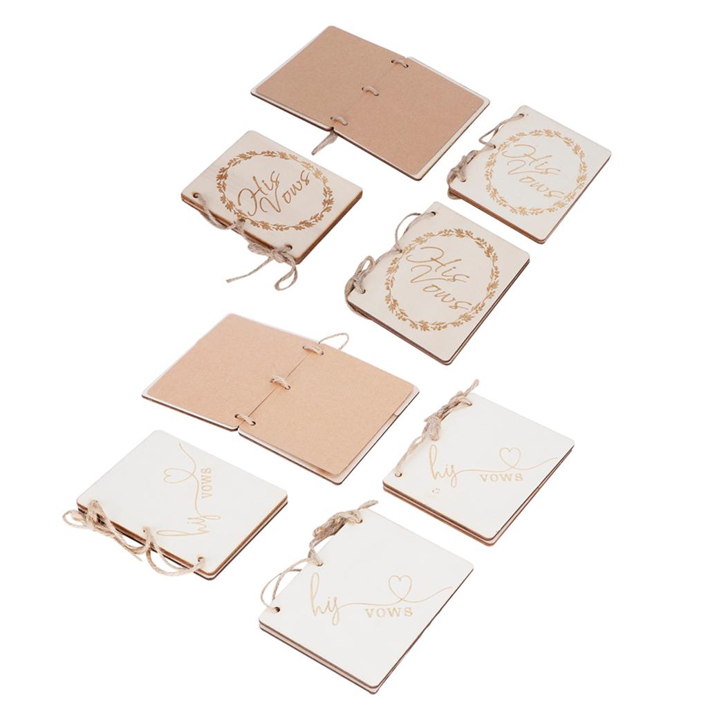 2 Sets Hochzeit Gelübde Bücher Exquisite Geschenk Karte Erklärung Broschüren Requisiten Liefert
