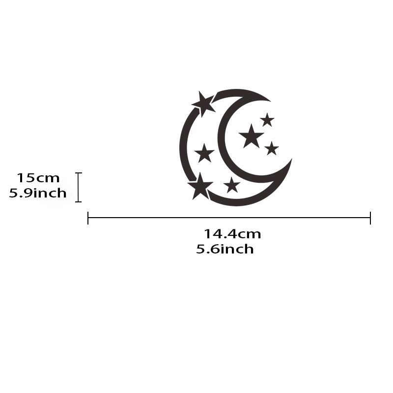 Unique Car Stickers Stars And Moon Reflective Vinyl Water Proof Decal For Automobiles Body Windows Self-Adhesive Colorfast