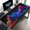 Large Gaming Mouse Pad Neon Mountain Nonslip Washable Desk Mat Laptop Keyboard Tray Office Computer Decor Oversized Black