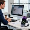 3-in-1 Foldable Wireless Magnetic Charger Stand for iPhone, Earbuds, and Watch - 15W Portable