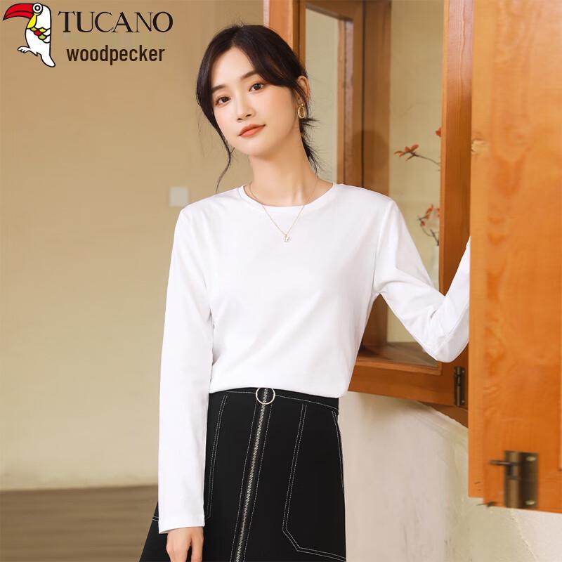 Woodpecker Women s Pure Cotton Long Sleeve Round Neck Tee L