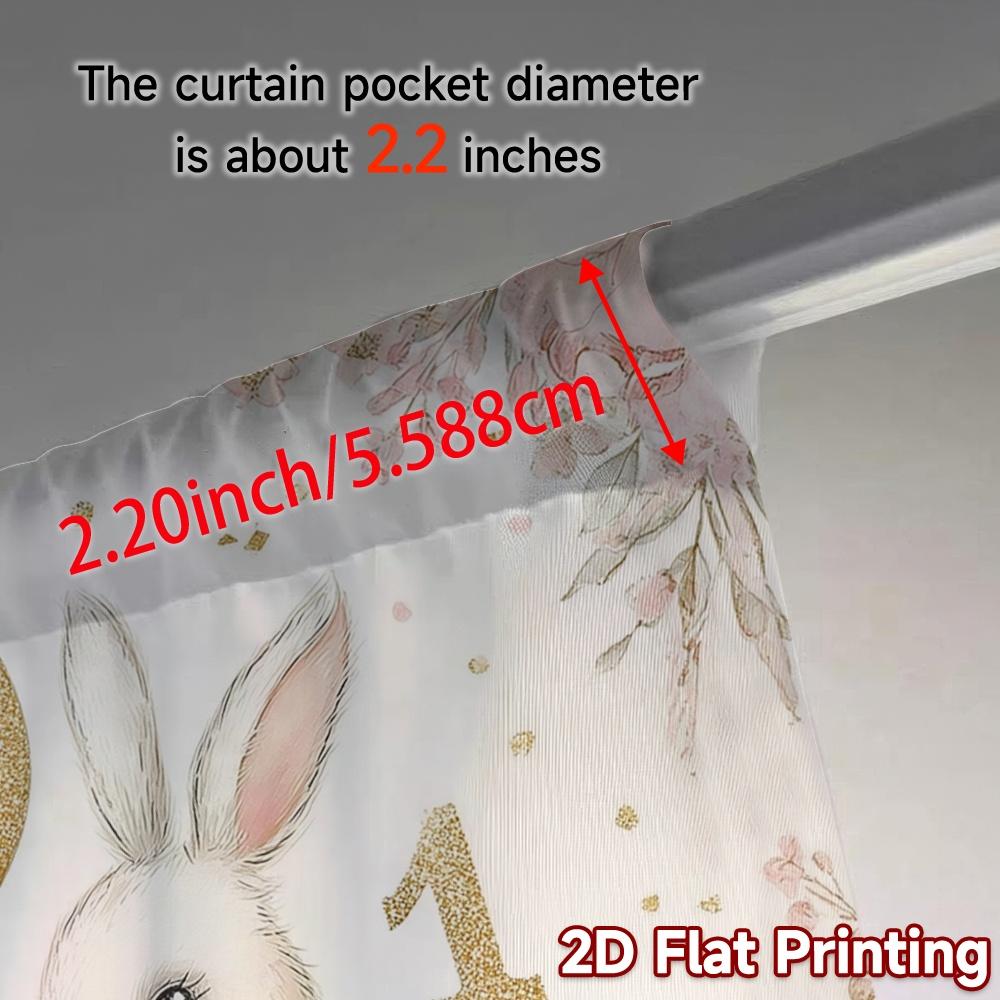 Minimalistische Flachdruck-Vorhänge Ohne Stange Hasen Erster Ballon Beliebt Vielseitiger Stoff Thermisch Set von 2 Hergestellt Polyester