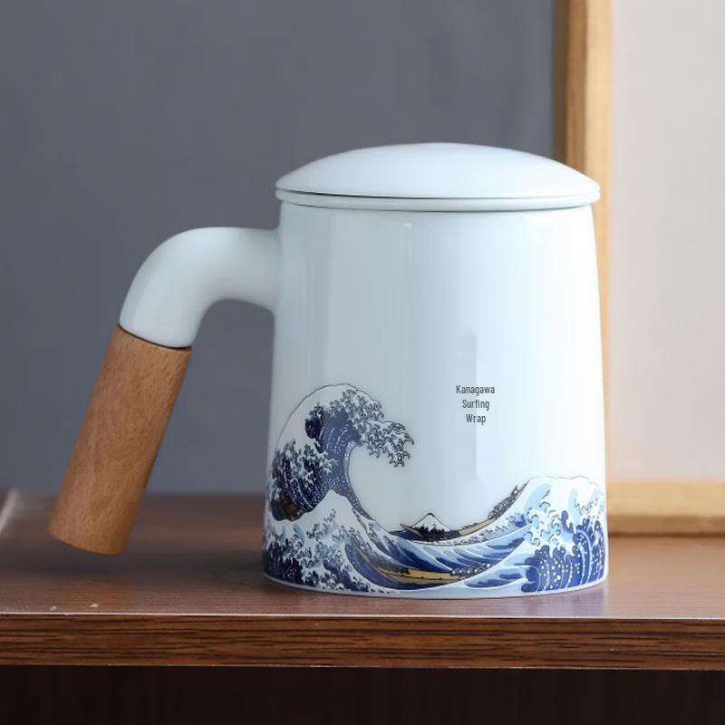 White Porcelain Wave Personal Tea Cup