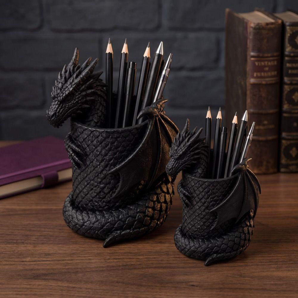 3D Printed Dragon Head Storage Holder Realistic Stationery Holder Desk Organizer Hoem Office Decor