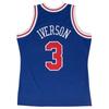 Maillot de basket - Philadelphia 76ers - Allen Iverson #3 - Bleu/Rouge - Sans manche - Adulte
