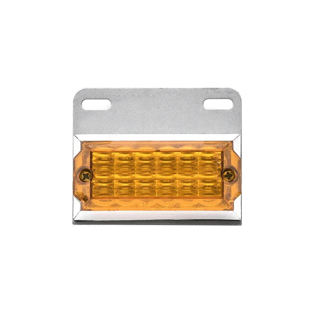 

1Pcs Truck Trailer Side Marker Indicators Clearance Light Car Brake Rear Highlight Tail Light 6LED 24V Warning Signal Lamp жовтий