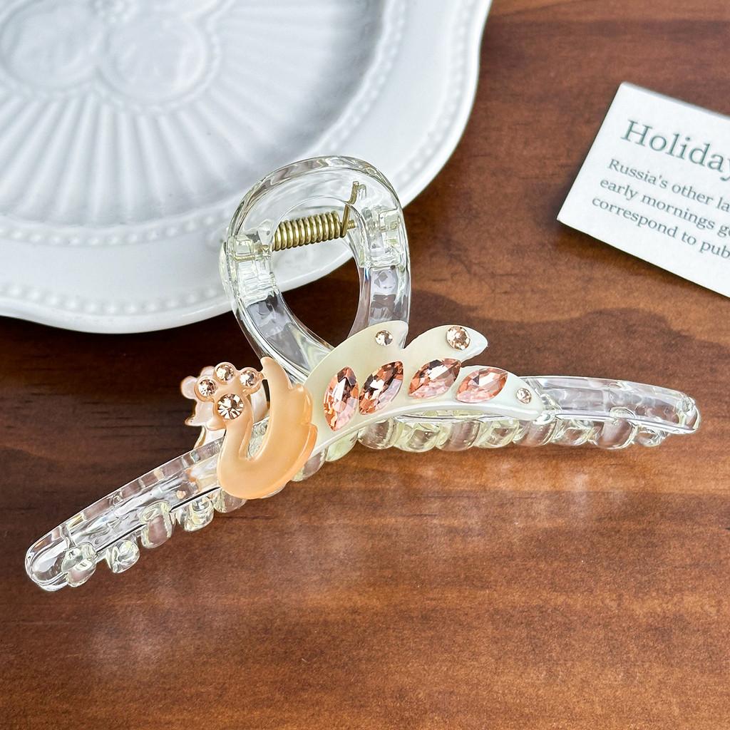 Trendy 11cm Rhinestone Studded Hair Claw Clip Versatile Fashion Accessory For Womens Hairstyles