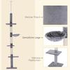 Floor to Ceiling Cat Tree 230-260cm Height Adjustable, 5-Tier Cat Tower with Scratching Posts, Hammock, Perches