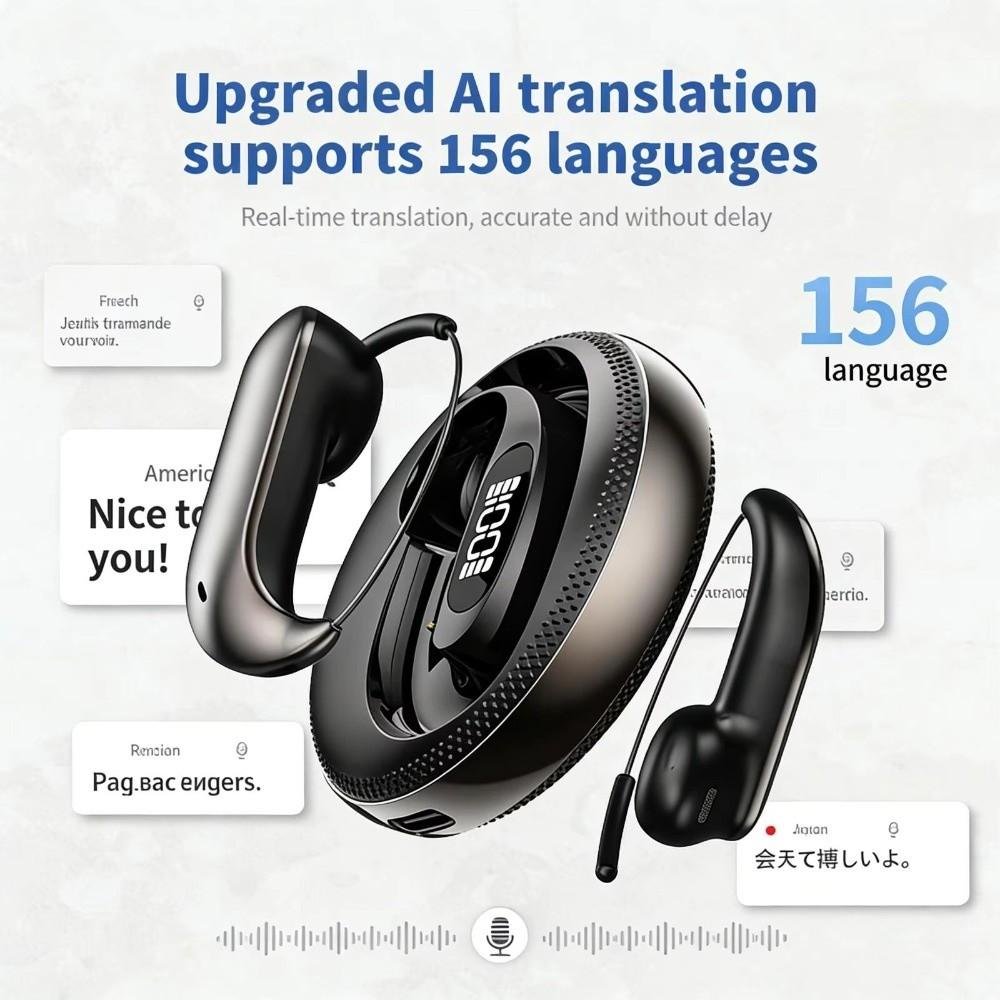 Digital Display Translation Bluetooth Earphones Translation Earhook Headphones Travel