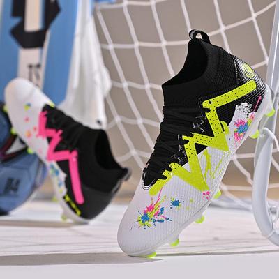High-top Football Shoes with AG and TF Nails for Men, Teenagers, and Adults. Non-slip, Wear-resistant for Competition and Training.