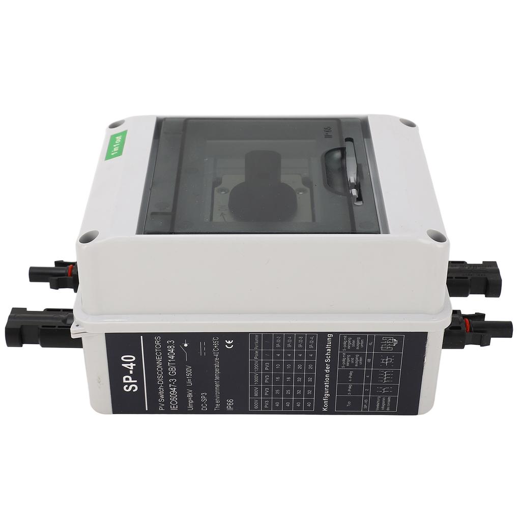 DC1000V 32A Solar DC Disconnect Switch Silver Contacts PC 1 In 1 Out PV DC Isolator Switch for Inver