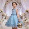 Children's Dress, Beaded Princess Wedding Dress, Fluffy Skirt, Summer Girls' Vest, Mesh Skirt