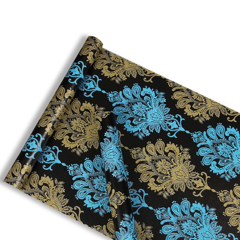 

HaoHome Желто-синие цветочные обои Самоклеящаяся наклейка на стену Контактная бумага для декора гостиной 1mx45cm