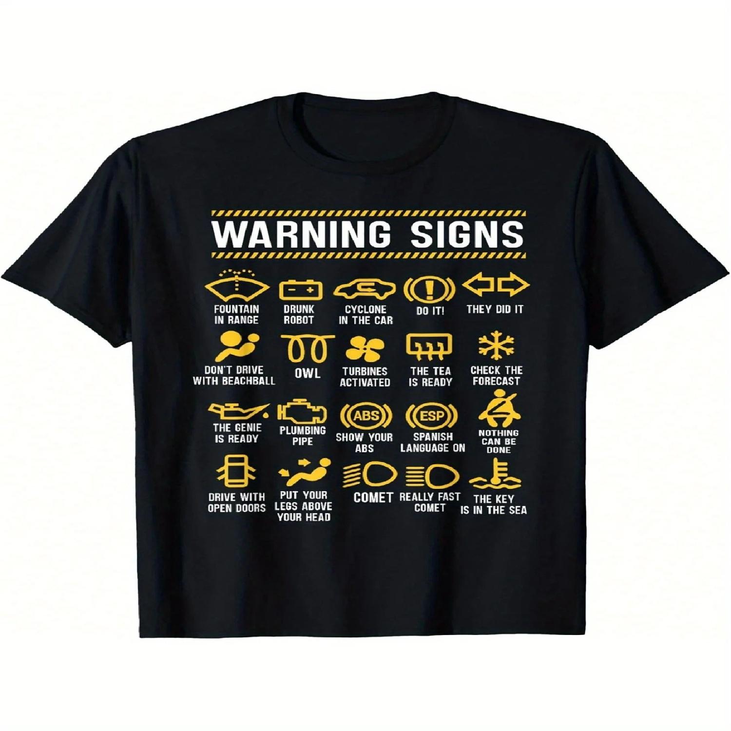 Sense of design-Men S Humorous Auto Mechanic Warning Sign T-Shirt- S чёрный