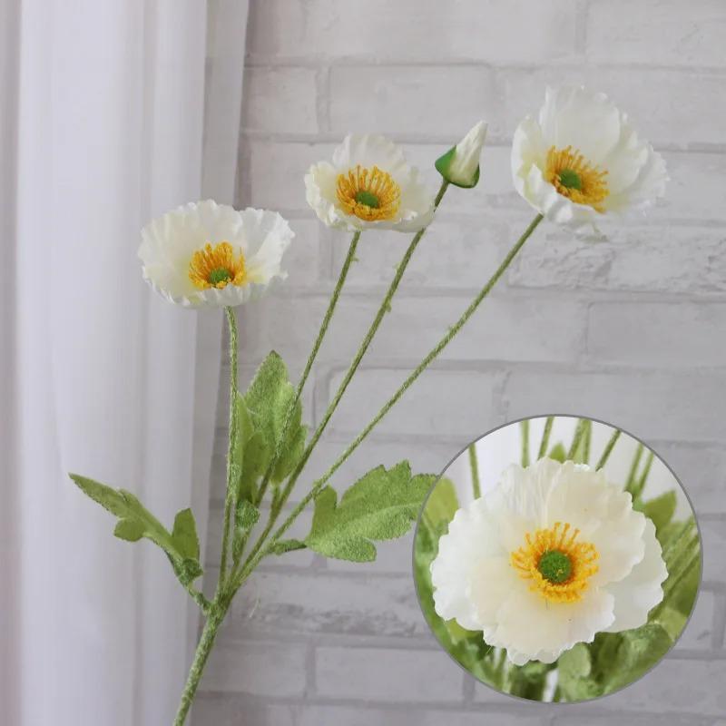 Artificial Poppy Flowers Bouquet Silk Fake Flowers For Home Decor Garden Marriage Room Wedding Decoration DIY Vase Accessories