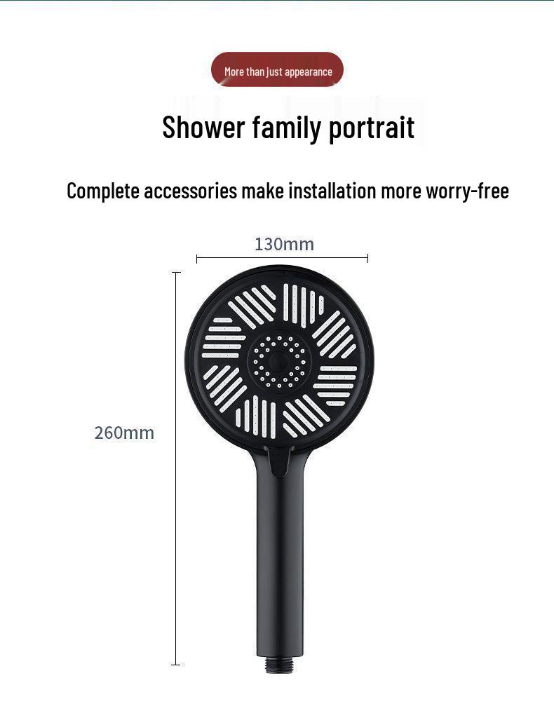 Trycksatt duschhuvud med stor panel och 3 inställningar, inklusive slang - Bath Master Lotusdesign