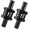 1/4" 2PCS Fuel One-Way Check Valve, Aluminium Alloy 6Mm OD Fuel Line Check Valve One Way Non Return For Diesel Gasoline Water, Black (Set Of 2)
