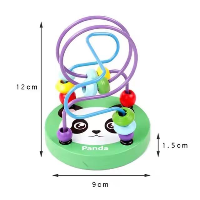 

Montessori Wooden Toys for Kids Educational Math Bead Maze Roller Circle Wire Wooden Puzzle Cognitive Development Toys зелений