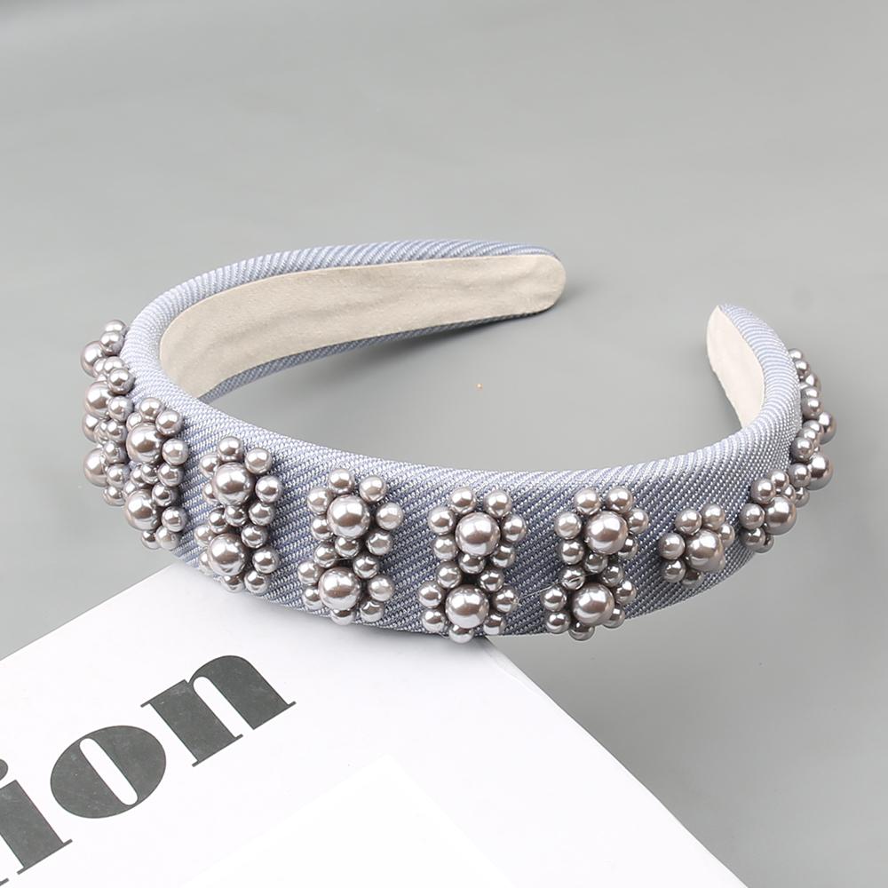 

Хит продаж Жемчужная повязка на голову Губка Ручной работы Гвоздь Бусина Разноцветный Цветок Обруч для волос Универсальные и Модные Аксессуары для волос