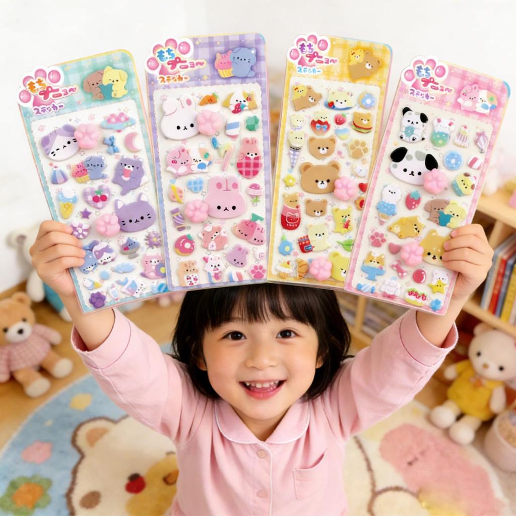 Kkek New Design Set of 4 Plump 3D Paw Squishy Butt 3D Cat Paw Animal Character Soft Fluffy and Foam Paw Reward Craft Cell Phone Smartphone Diaries