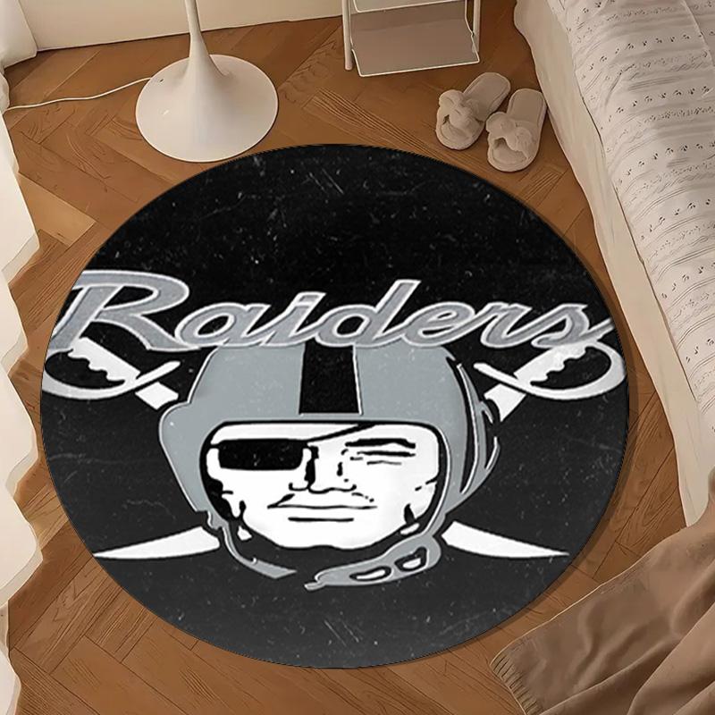 Rai-ders Football Legacy Round Rug for Livingroom,Bedroom, Palyroom, Chair Rug, Area rug, Circle Carpet, Large Size Fan Christmas gift