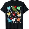Valentines Day Dabbing Hearts Cupid T Rex Dino Dab Boys Kids T-Shirt HABI Black