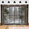 2D Snowy Winter Window Backdrop Farmhouse Christmas Photography Background