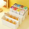 Practical Storage Box with Wooden Handle Multi Compartment Table Storage Box for Sorting Stationery Notebooks Folders