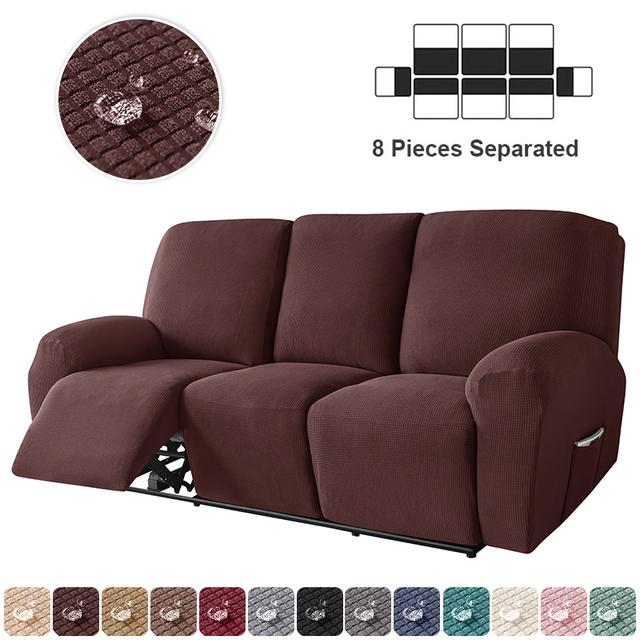 1 /3 Seater Water Repellent Polar Fleece Recliner Sofa Cover Elastic Relax Armchair Cover Stretch Lazy Boy Reclining Chair Cover