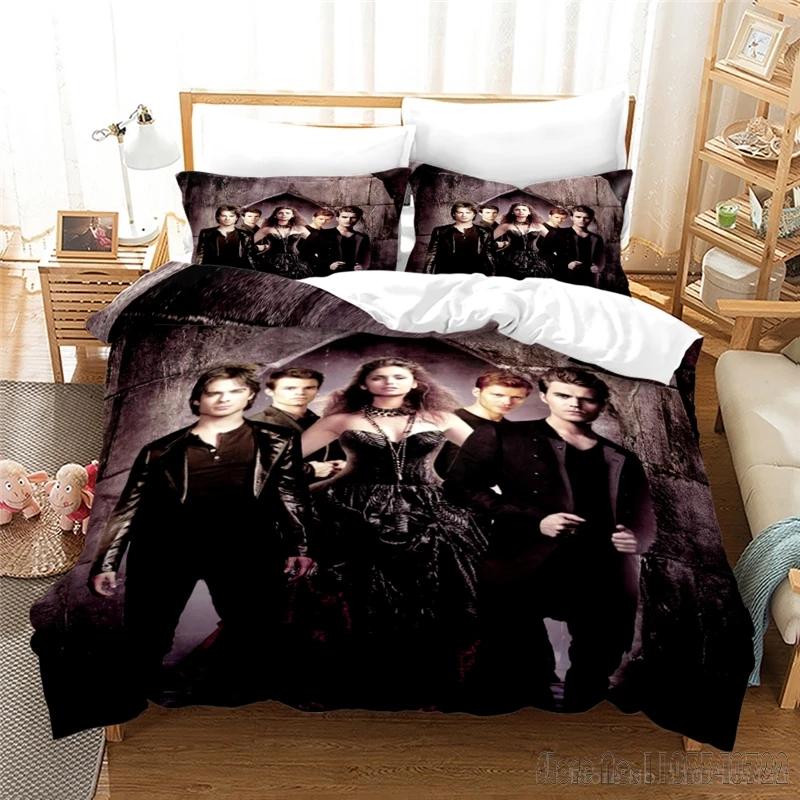 The Vampire Diaries Serie TV Figlio d'Amore Set Copripiumino HD Copripiumino Biancheria da Letto per Bambini Set Biancheria da Letto Decorazione Camera da Letto