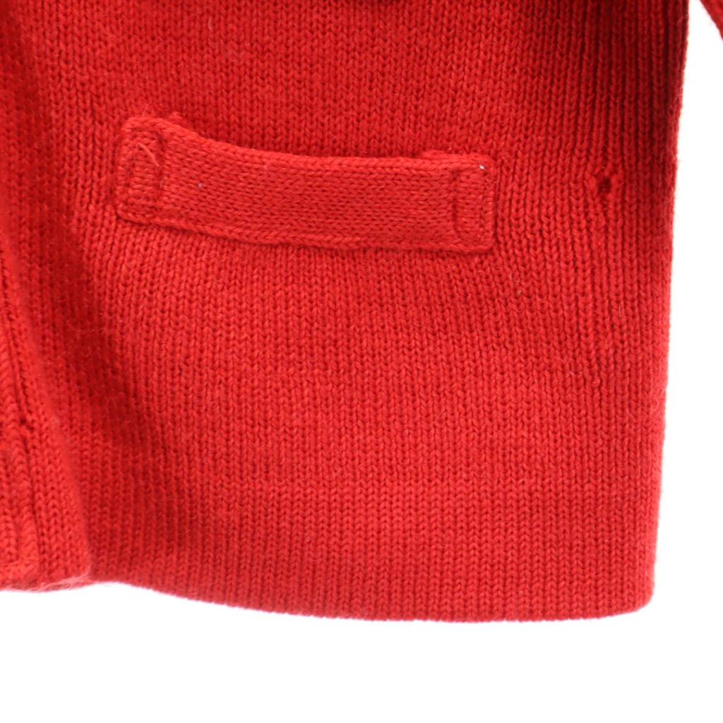 MIKIHOUSE Long Sleeve V-neck Knit Cardigan L Red Baseball Kid's Used