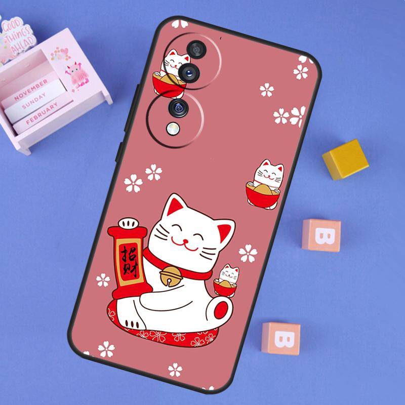 Китайский милый счастливый кот Чехол Для Honor Win RT 400 200 Pro 50 70 90 X9a X9b X9c X9d X8b X8c Magic 8 Pro 6 7 Lite Обложка Honor 400 Lite