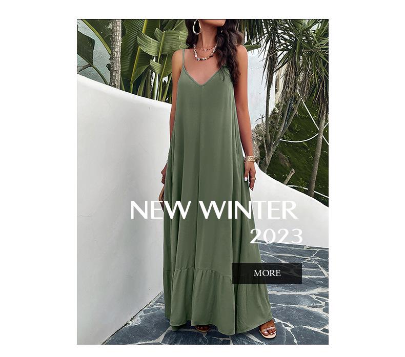 Di Yunou Women's Elegant Solid Color Spaghetti Strap Dress - 2024 Spring/Summer Collection