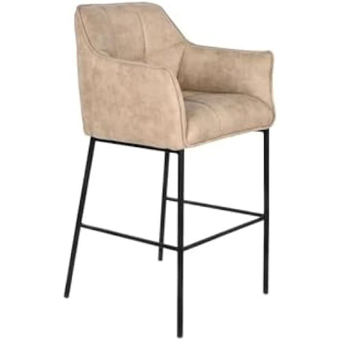 Tabouret - DKD HOME DECOR - Standard - Noir et Beige - Métal - 59 x 107 x 60 cm
