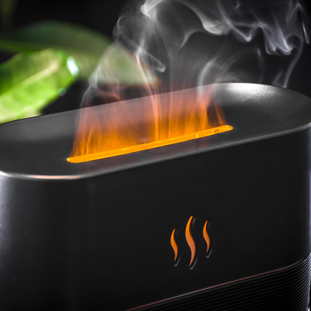 Air humidifier diffuser fireplace usb aromatherapy for living room black