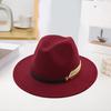 Jazz Hat Unisex Comfortable Breathable Big Brim Leaf Belt Decor Decorative Gentlemen British Style Royal Derby Hat Headwear