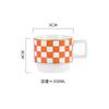 Retro Geometric Plaid Ceramic Coffee Mug Ceramic Cup Home Creative Personality Couple Coffee Mug Desktop Decorative Tableware