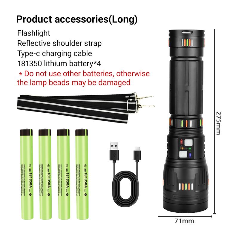 New Upgrade G600 High Power Led Flashlights Super Bright Spotlight Flashlight Zoomable Outdoor Emergency Camping Torch
