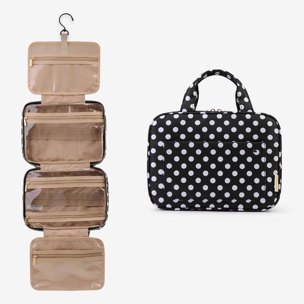 BAGSMART Toiletry Bag with Hanging Hook Water-resistant Makeup Bag Travel Organizer for Shampoo Full Sized Container Toiletries